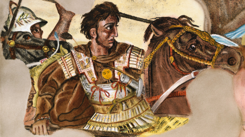 Representación antigua de Alejandro Magno a caballo
