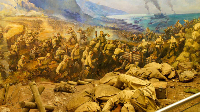 Pintura de la batalla de Gallipoli