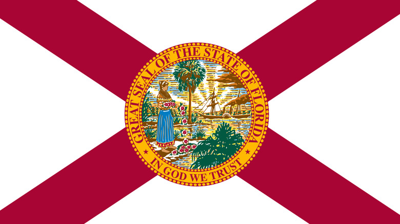 Emblema de la bandera de Florida en primer plano