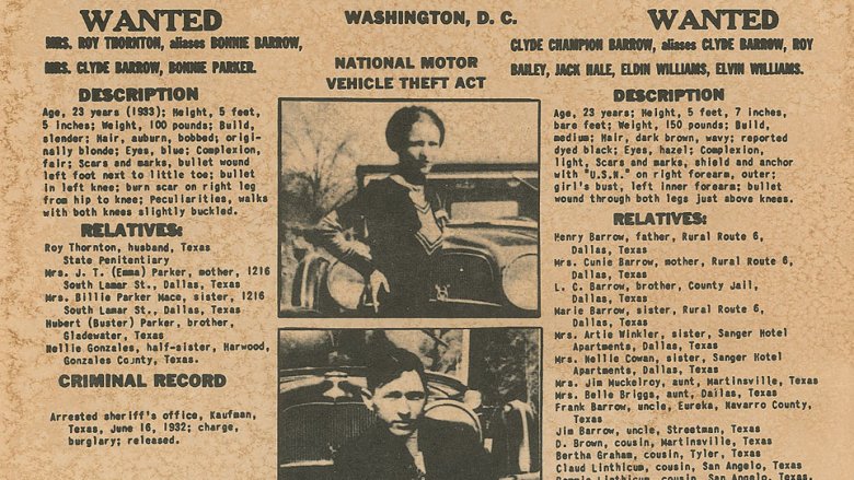 Bonnie y Clyde wanted poster