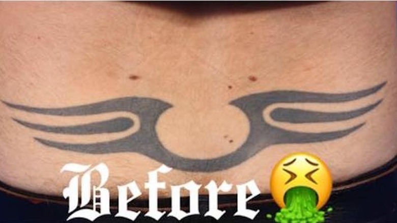 Tatuaje en la parte baja de la espalda de Nev Schulman
