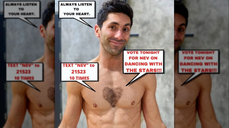 Nev Schulman mostrando su pecho afeitado