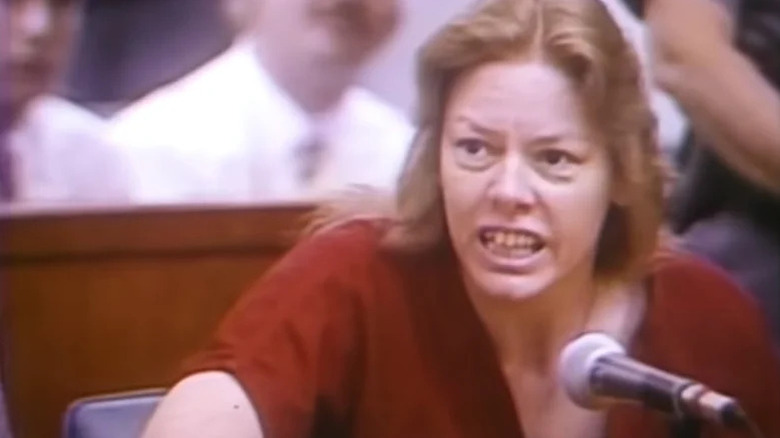 Wuornos enojada en el tribunal