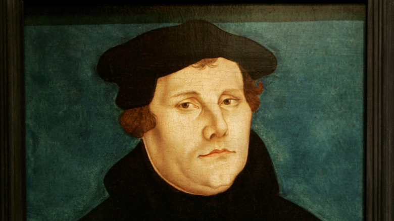 Retrato de Martín Lutero con ropa negra