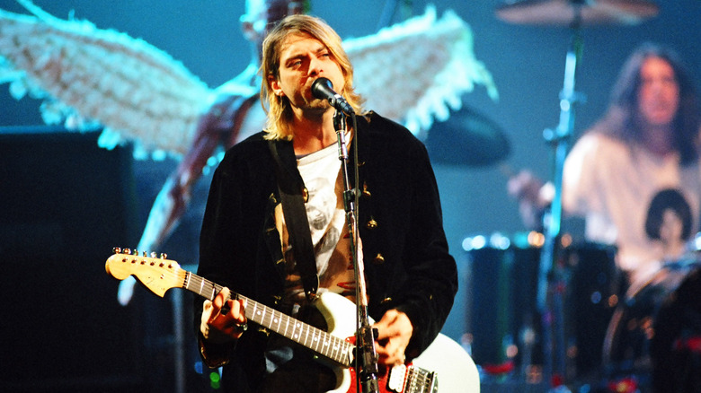 Kurt Cobain y Dave Grohl en escenario