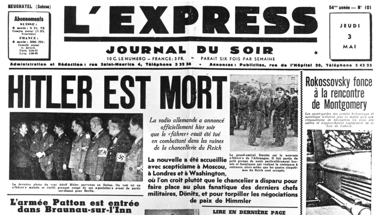 Portada de 'L'Express' con la noticia de la muerte de Hitler, 3 de mayo de 1945