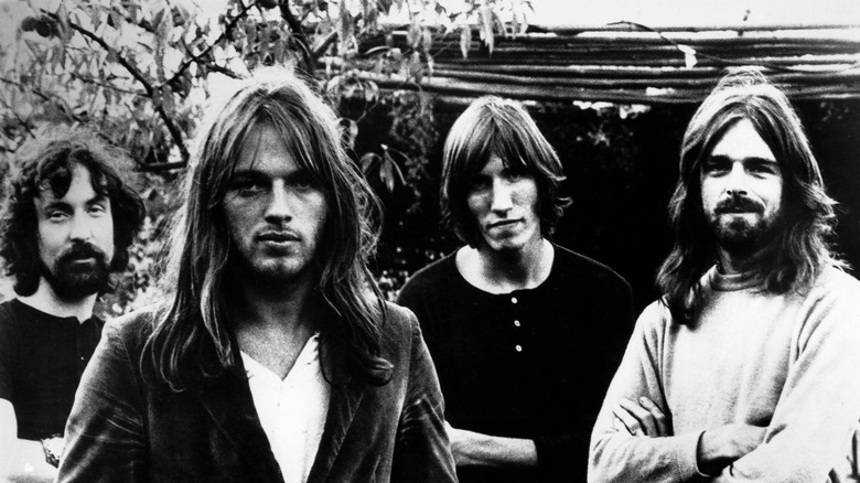 Retrato en blanco y negro de Pink Floyd