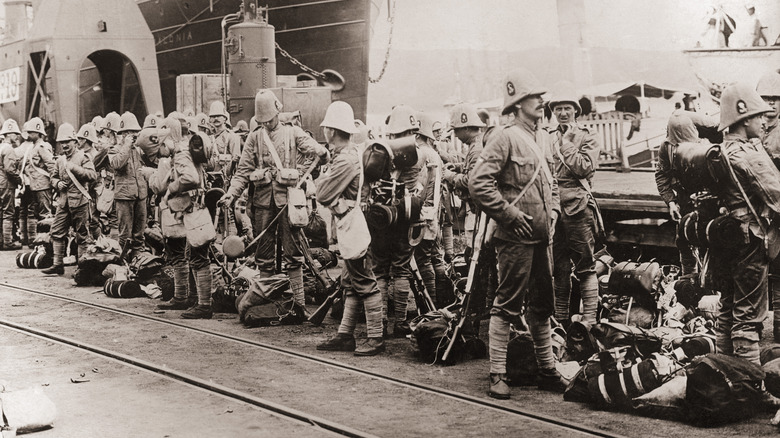 Soldados británicos en Sudáfrica durante la guerra de los Boer