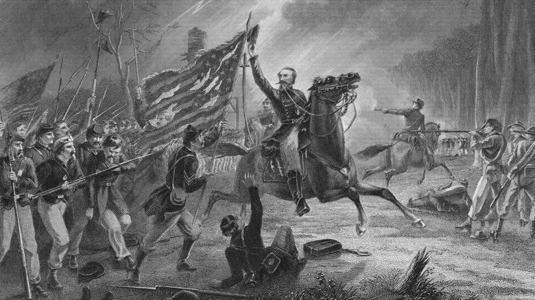 La batalla de Chantilly en 1862 durante la Guerra Civil